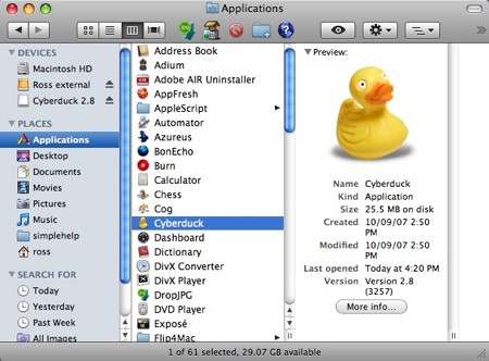 cyberduck ftp for os x