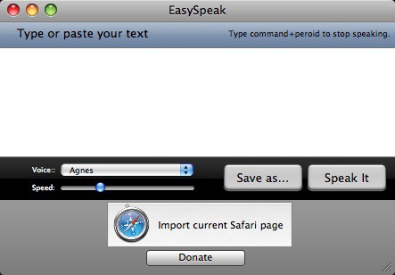main easyspeak window