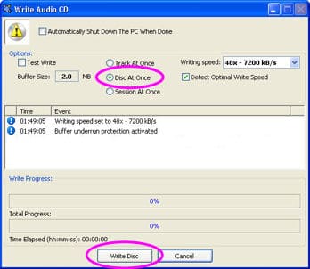 create an audio cd with cdburner xp pro