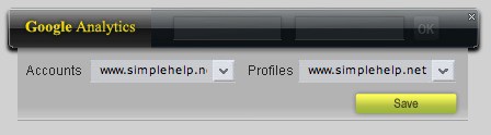 Google Analytics aria widget