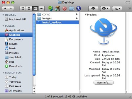 IE running in OS X