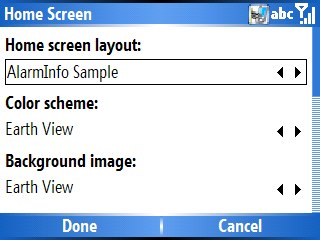adding an alarm to your windows mobile home screen