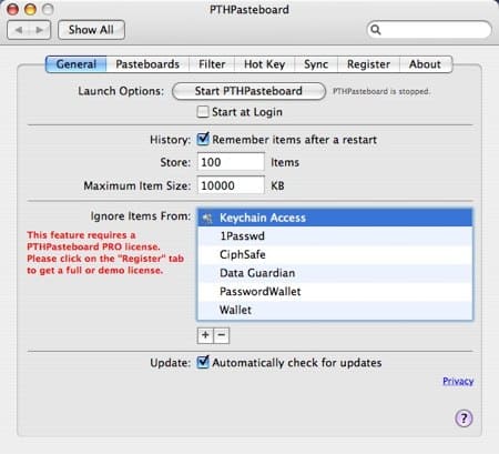 pthpaste appunti