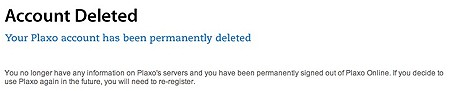 delete your plaxo account link