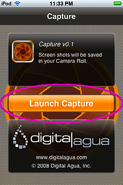 launch capture for ipod or iphone