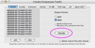 Umwandlung von SHN zu mp3 mit xact und iTunes
