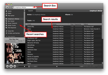 spotify schermata di ricerca spotify search