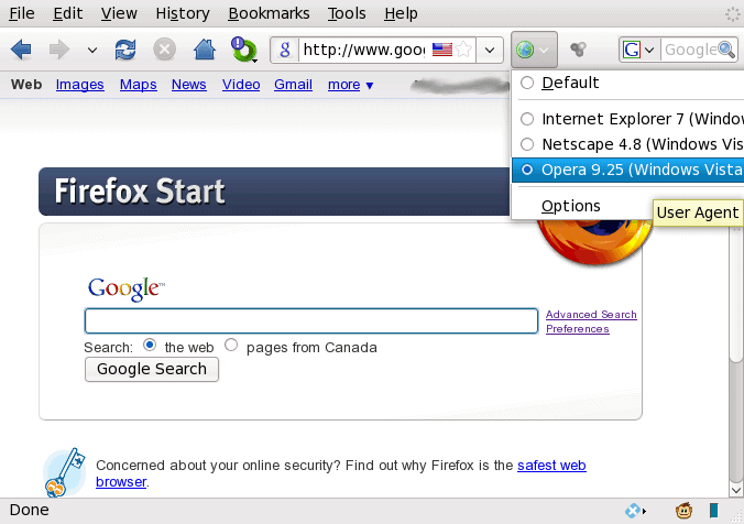 User Agent Switcher
