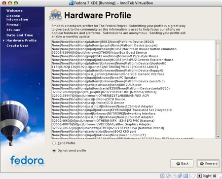 installing fedora 7 in virtualbox for os x
