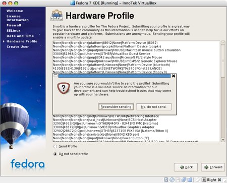 installing fedora 7 in virtualbox for os x