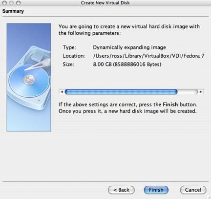 installing fedora 7 in virtualbox for os x