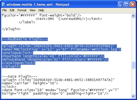 Windows Notepad Bearbeitung einer XML-Datei