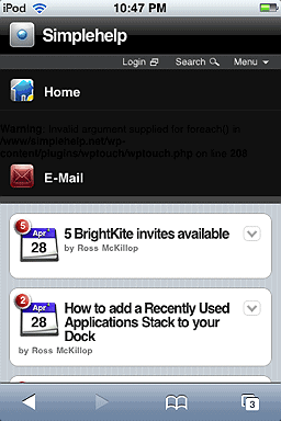 wptouch menu drop down