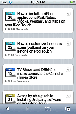 search results of a wptouch enabled wordpress site