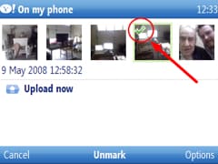 selected image in yahoo go upload to flickr widget