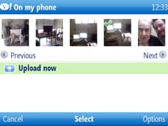 click upload now in yahoo go flickr widget