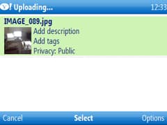 selecting a photo to tag in yahoo go flick widget