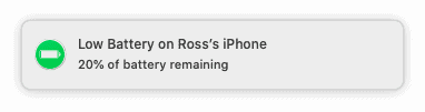iphone battery charge macos notification