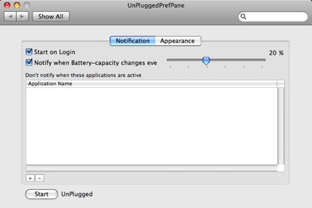 UnPlugged Notification preferences
