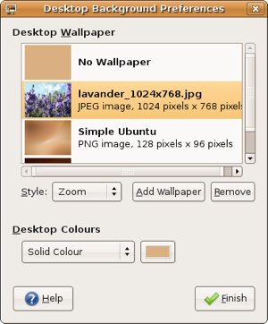 change the wallpaper in Ubuntu
