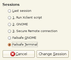 change the ubuntu session
