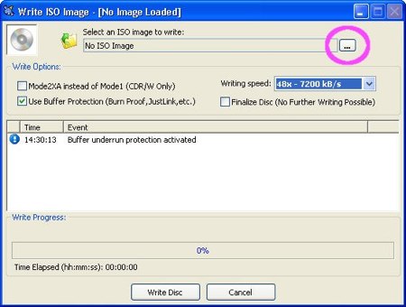 cdburnerxp pro burning an iso file