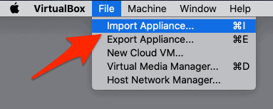 import an appliance into VirtualBox