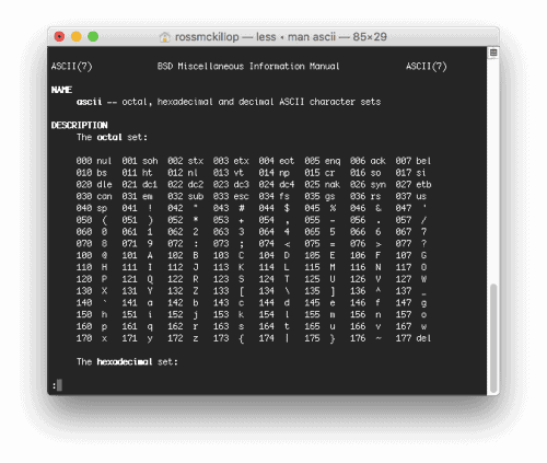 hombre ascii en una terminal